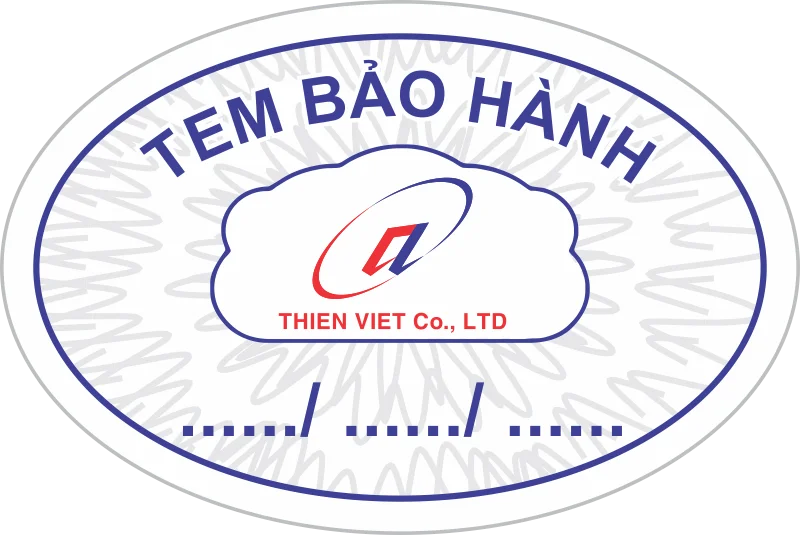 Mẫu in tem vỡ bảo hành hình elip oval thực tế số 2