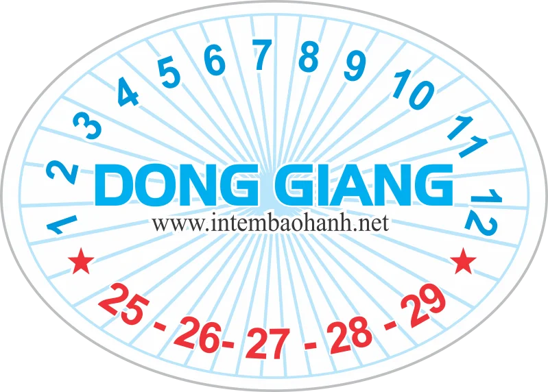 Mẫu in tem vỡ bảo hành hình elip oval thực tế số 4
