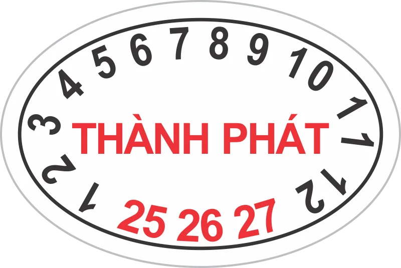 Mẫu in tem vỡ bảo hành hình elip oval thực tế số 8