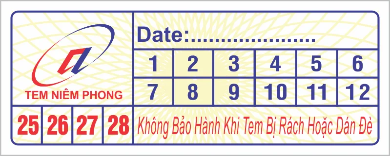 Mẫu in tem vỡ bảo hành hình chữ nhật thực tế số 6