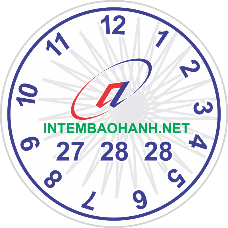 Mẫu in tem vỡ bảo hành hình tròn thực tế số 10