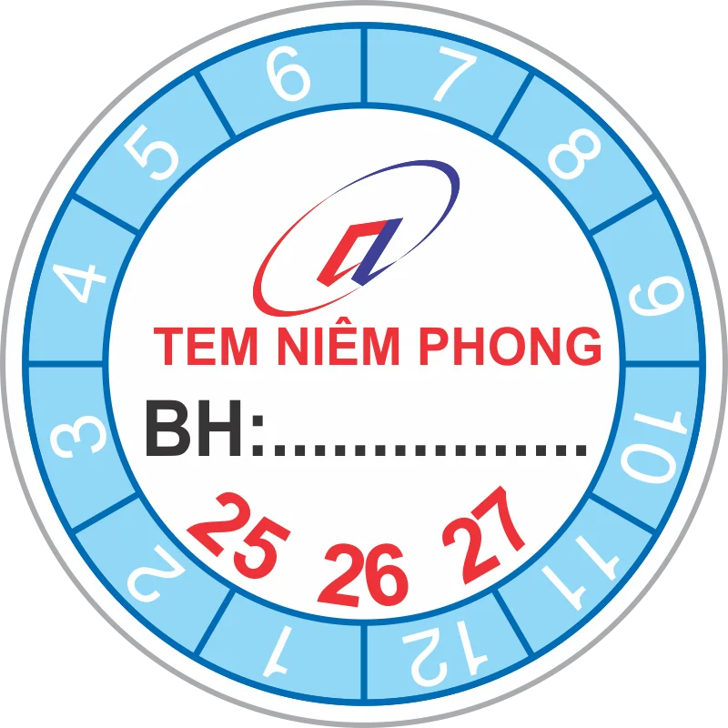 Mẫu in tem vỡ bảo hành hình tròn thực tế số 14