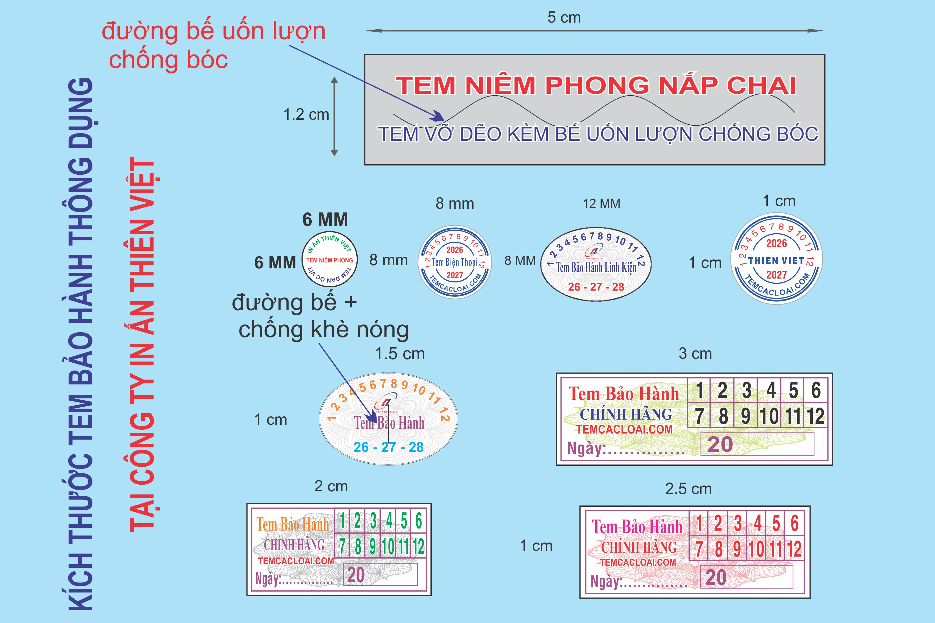Kích Thước Tem Bảo Hành Tiêu Chuẩn – in tem, tem vỡ, tem bảo hành tại xưởng in tem nhãn