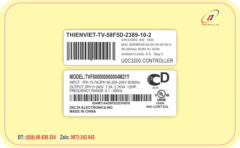 In tem nhãn decal giấy tại xưởng Thiên Việt Mẫu in tem nhãn, in nhãn dán sản phẩm decal giấy cán màng thực tế