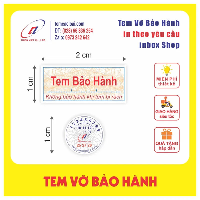 In Tem Bảo Hành - Tem Vỡ – in tem, tem vỡ, tem bảo hành, in nhãn dán sản phẩm tại xưởng in tem nhãn
