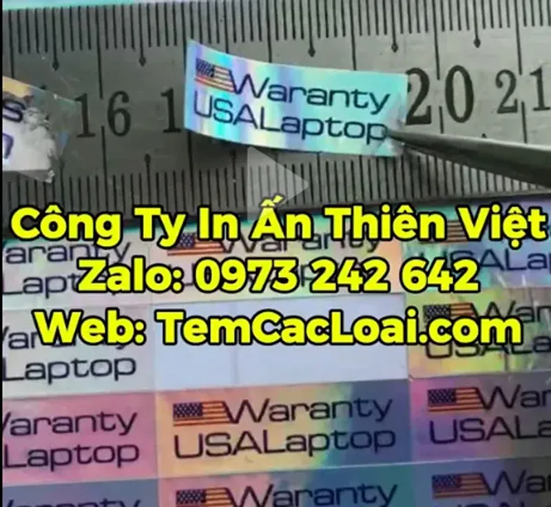 In Tem Chống Giả / Tem 7 Màu – in tem, tem vỡ, tem bảo hành tại xưởng in tem nhãn